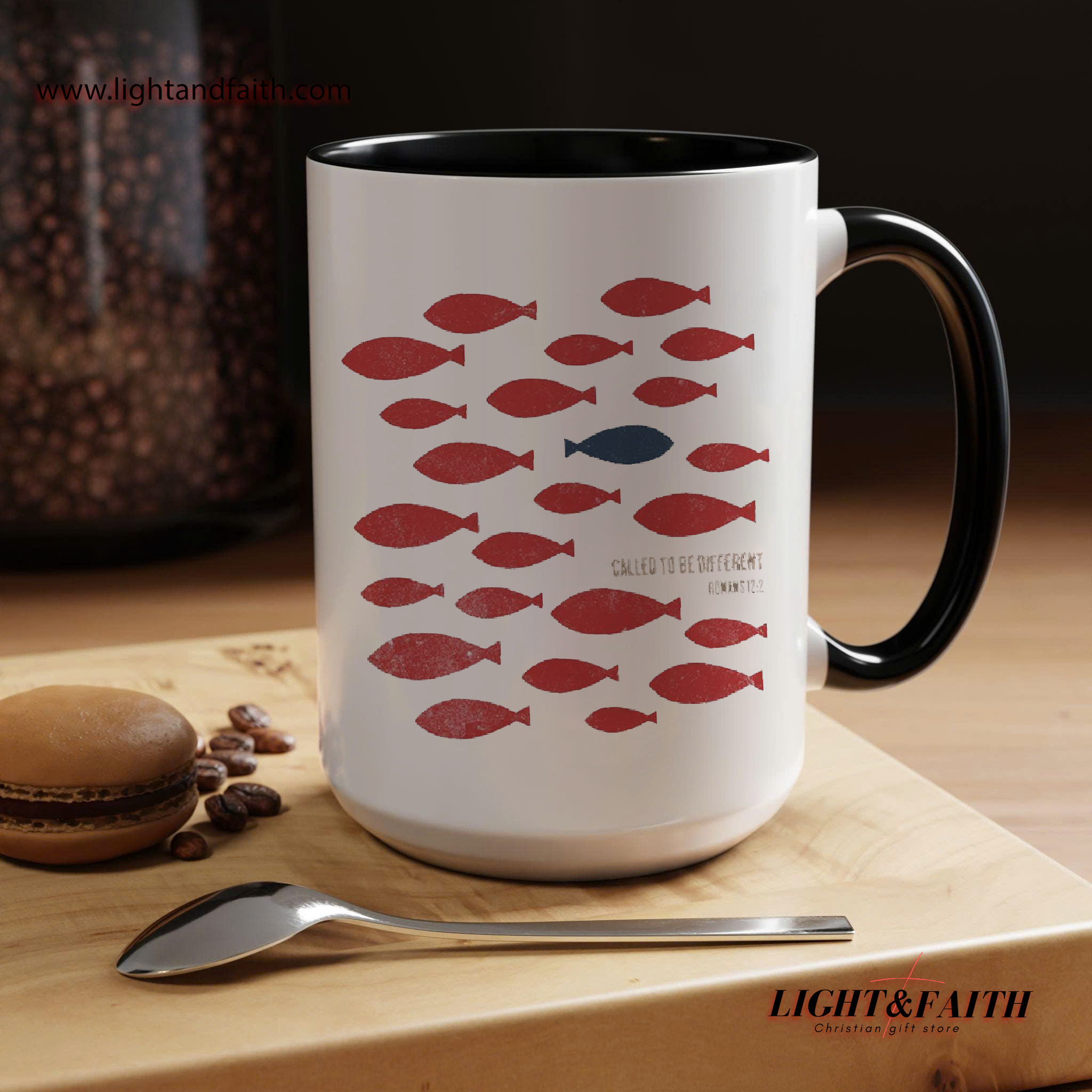 Called to Be Different Mug – Romans 12:2 Christian Mug, Stand Out Fish Faith Gift MULAF38